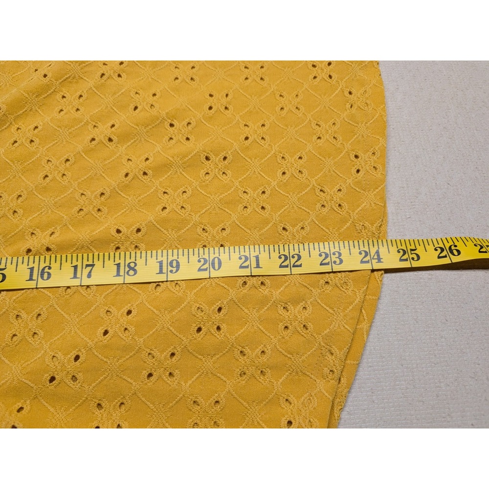 Perseption Concepts Women Tank Size M Mustard 100% Polyester Sleeveless Peekaboo - Picture 5 of 7